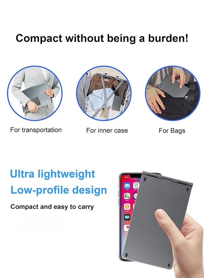 SUNDAREE لوحة مفاتيح وماوس صغيرة قابلة لإعادة الشحن وقابلة للطي بتقنية بلوتوث، محمولة (مزامنة حتى 3 أجهزة)، لوحة مفاتيح سفر فائقة النحافة قابلة للطي لأجهزة iPhone و iPad و Mac و Android و Windows و iOS (لون أبيض فضي) - Image 5