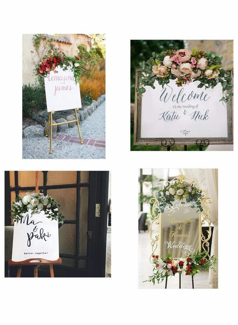 Y&D Wedding Arch Flowers, 30 Inch Rustic Artificial Floral Swag for Lintel, Green Leaves Rose Peony Sunflowers Reception Backdrop Sweetheart Table Decoration  - Image 3