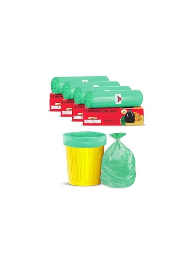 Shalimar 60 Pcs - 20 Gallon Heavy Duty Garbage Bag, Lavender Fragrance – Leak-Proof Dustbin/Trash/Waste Bags – 60 x 81 cm – Fits 15 to 20 Gallon Bins – Green - Image 1