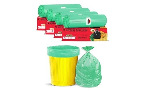 Shalimar Premium OXO Biodegradable Garbage Bag with Tie, 60 Bags, 60x81cm, Green, Heavy Duty Leak Proof Lavender Scented Trash Bags for Home and Office Use - Image 1
