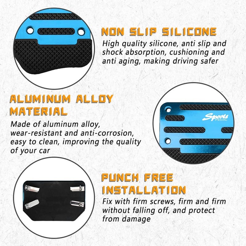 HAOBO Zufoty 2PCS Car Pedal Covers, Non- Slip Automatic Transmission Pedal Covers Replacement Kit, Premium Aluminum Alloy Non-Slip Gas and Brake Pedals Covers Universal Car Accessories Fits Most Car - Image 5