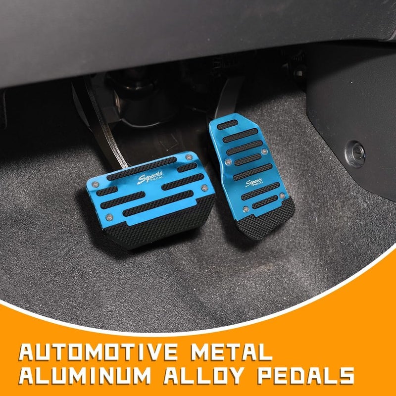 HAOBO Zufoty 2PCS Car Pedal Covers, Non- Slip Automatic Transmission Pedal Covers Replacement Kit, Premium Aluminum Alloy Non-Slip Gas and Brake Pedals Covers Universal Car Accessories Fits Most Car - Image 2