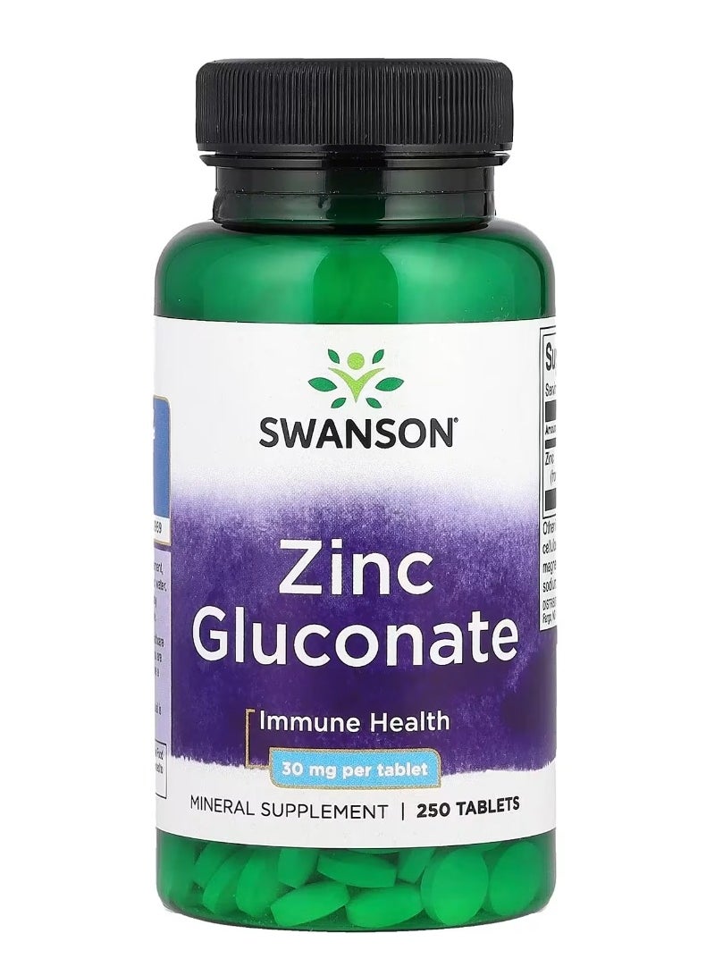 SWANSON Zinc Gluconate 30 mg 250 Tablets  - Image 1