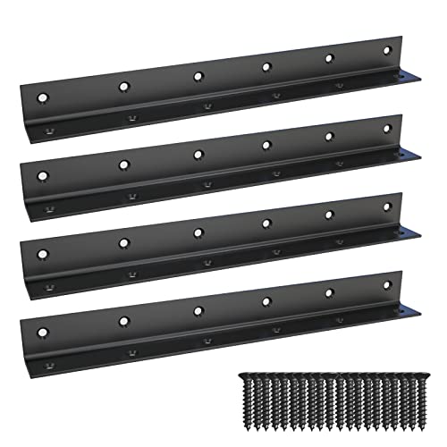 L BracketHeavy Duty Corner BraceStainless Steel Corner BracketBlack Large Angle Brackets Metal Braces for Wood Aufuga 4 1111inch