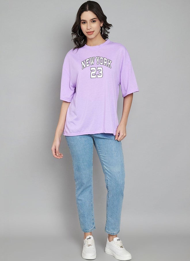 Trend Level Women Typography Printed Drop-Shoulder Sleeves T-shirt - Image 5