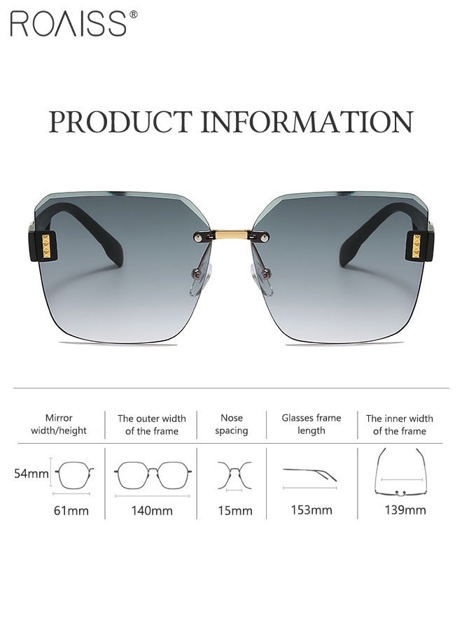 roaiss Women's Square Sunglasses, UV400 Protection Sun Glasses with Fashion Temples, Elegant Sun Shades for Women with Glasses Case, 61mm - Image 3