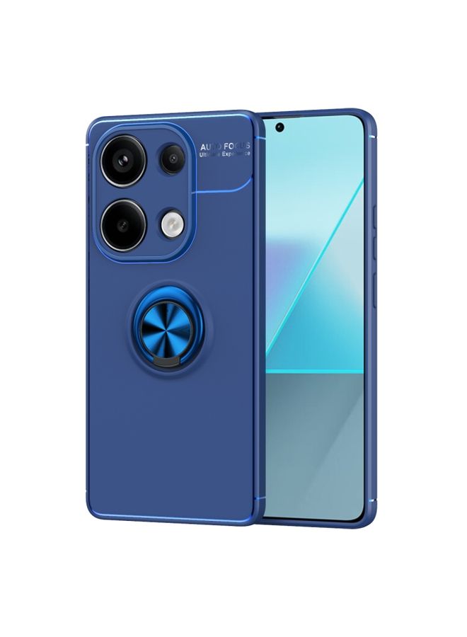 Case Cover For Xiaomi Redmi Note 13 Pro 4G Metal Ring Holder TPU Phone Case Blue