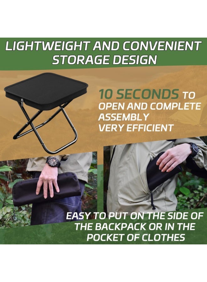 VUCATIN كرسي قابل للطي، كرسي محمول، كرسي خفيف الوزن محمول للبالغين، كراسي محمولة للبالغين، يتحمل وزنًا يصل إلى 150 كجم، مثالي للتخييم والمشي لمسافات طويلة والأنشطة الخارجية والفعاليات - Image 2
