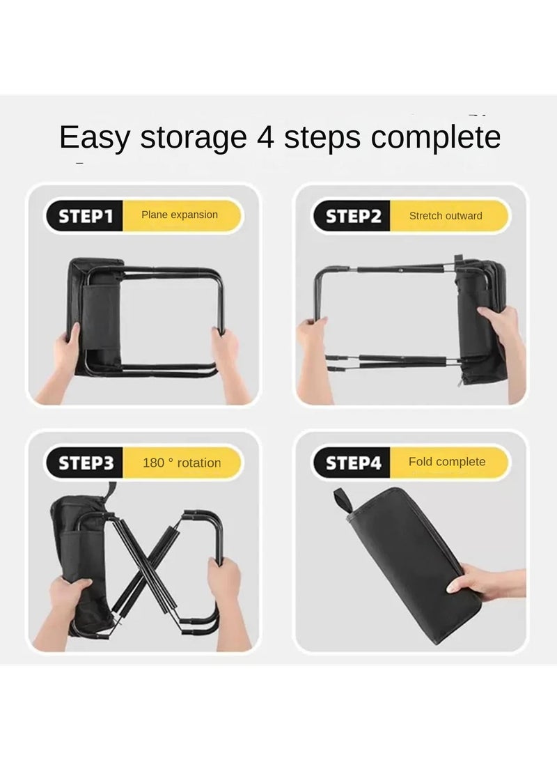 VUCATIN كرسي قابل للطي، كرسي محمول، كرسي خفيف الوزن محمول للبالغين، كراسي محمولة للبالغين، يتحمل وزنًا يصل إلى 150 كجم، مثالي للتخييم والمشي لمسافات طويلة والأنشطة الخارجية والفعاليات - Image 5