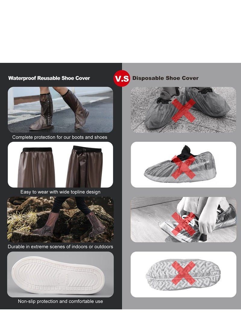 Waterproof Shoe Covers Overshoes Reusable No-Slip Boot Covers Rain Shoes Cover PVC Washable Boot Shoe Protectors Covers for Men Women 2XL  - Image 5