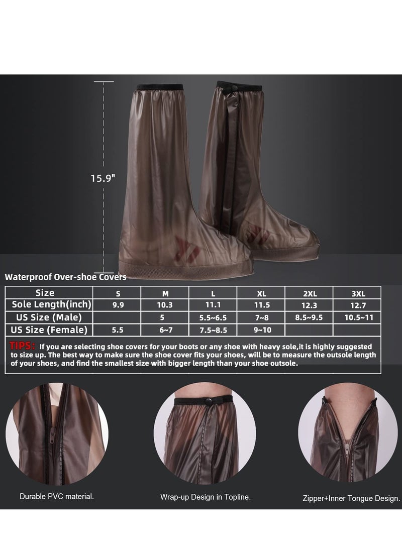 Waterproof Shoe Covers Overshoes Reusable No-Slip Boot Covers Rain Shoes Cover PVC Washable Boot Shoe Protectors Covers for Men Women 2XL  - Image 3