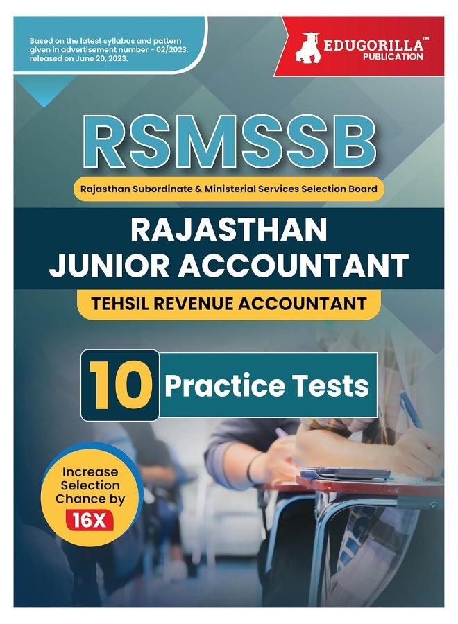 Rajasthan Junior Accountant & Tehsil Revenue Accountant Exam 2023 Conducted by Rajasthan Staff Selection Board (RSMSSB) - 10 Full Length Practice Tests with Free Access to Online Tests - Image 1
