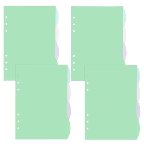 DY.2ten 4 Sets A5 Translucent Binder Dividers Index Page Tab Cards for 6-Holes Ring Binders Notebooks Travel Diary Journal Planner (A5) - Image 1