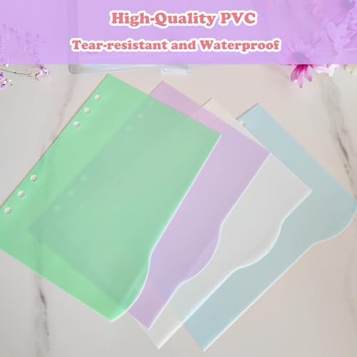 DY.2ten 4 Sets A5 Translucent Binder Dividers Index Page Tab Cards for 6-Holes Ring Binders Notebooks Travel Diary Journal Planner (A5) - Image 5