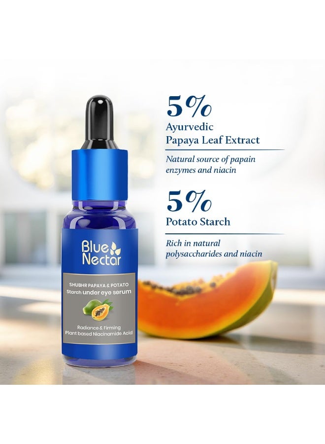 Blue Nectar Under Eye Serum with Plant Based Niacinamide from Potato Starch Papaya Dark Circles Serum with Advance Skin Firming Brightening Form (17 Herbs, 30ml) - Image 2