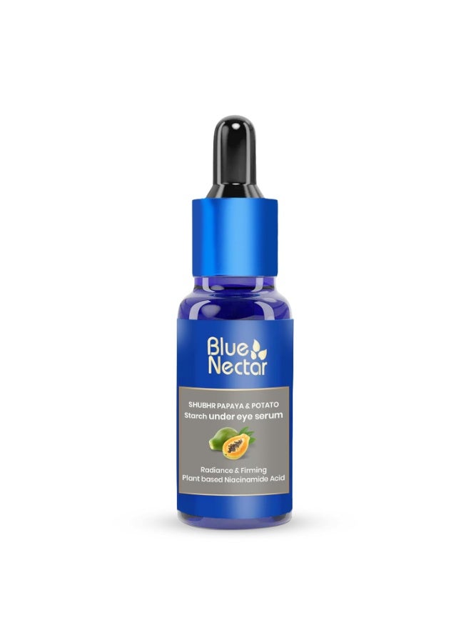 Blue Nectar Under Eye Serum with Plant Based Niacinamide from Potato Starch Papaya Dark Circles Serum with Advance Skin Firming Brightening Form (17 Herbs, 30ml) - Image 1