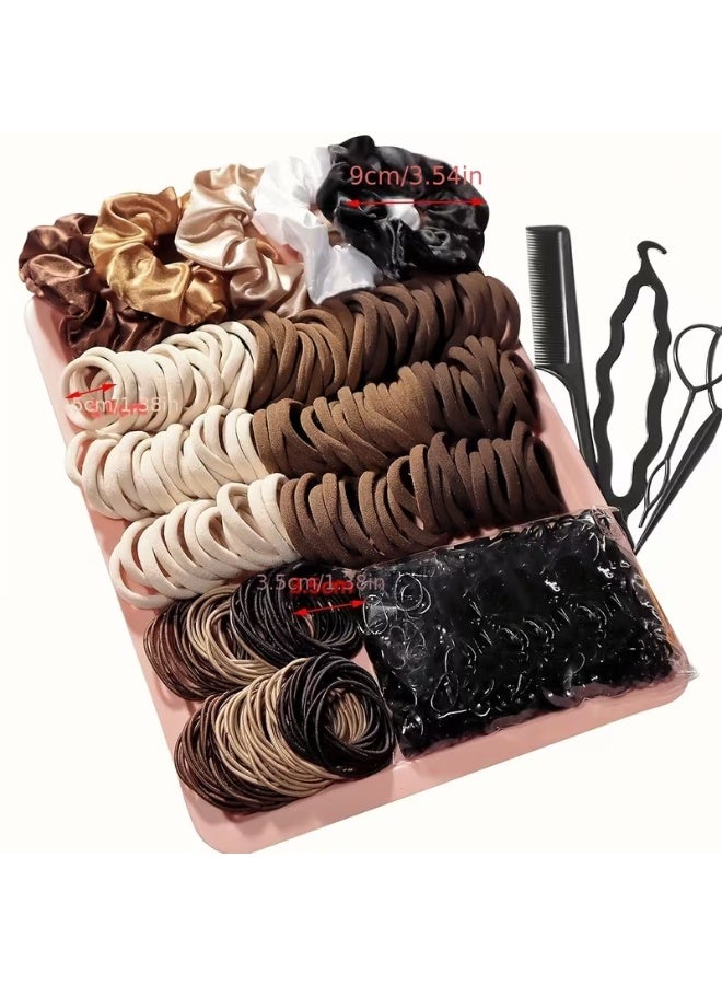 Home Clearance Sale 1209pcs Hair Accessory Set | Women's Bohemian and Minimalist Elastic Headbands, Ponytail Holders, Bun Makers, One-Time Use Rubber Bands, and Hairstyle Design Tools - Image 1