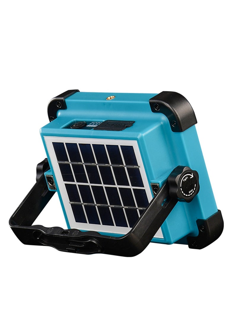 TEXEEM Solar LED Work Light, 4000LM Portable Floodlight with 4 Panels, IP44 Waterproof, USB Rechargeable, 180° Adjustable Bracket, Blue and Black for Construction, Camping, Emergency - Image 3