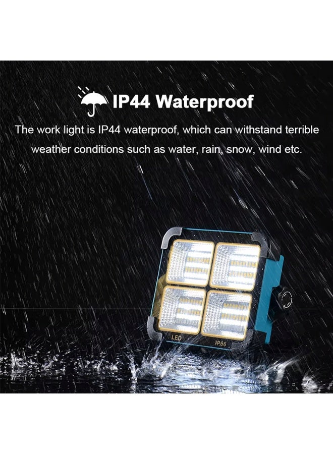 TEXEEM Solar LED Work Light, 4000LM Portable Floodlight with 4 Panels, IP44 Waterproof, USB Rechargeable, 180° Adjustable Bracket, Blue and Black for Construction, Camping, Emergency - Image 5
