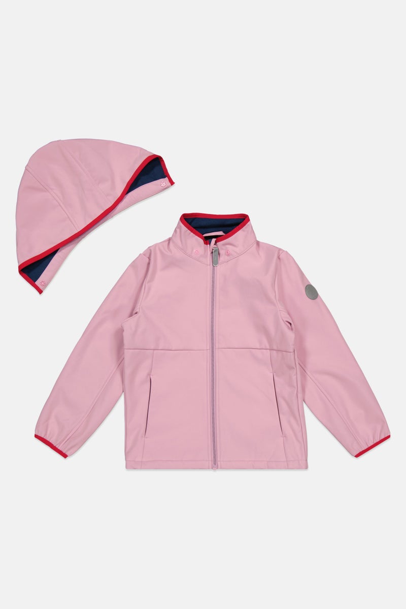 NAME IT Kids Girl Plain Soft Shell Jacket, Pink - Image 3