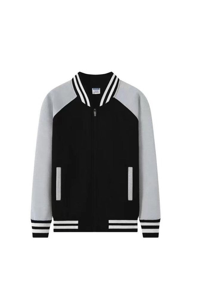 Autumn And Winter Cashmere And Thick Patchwork Baseball Uniform Jacket