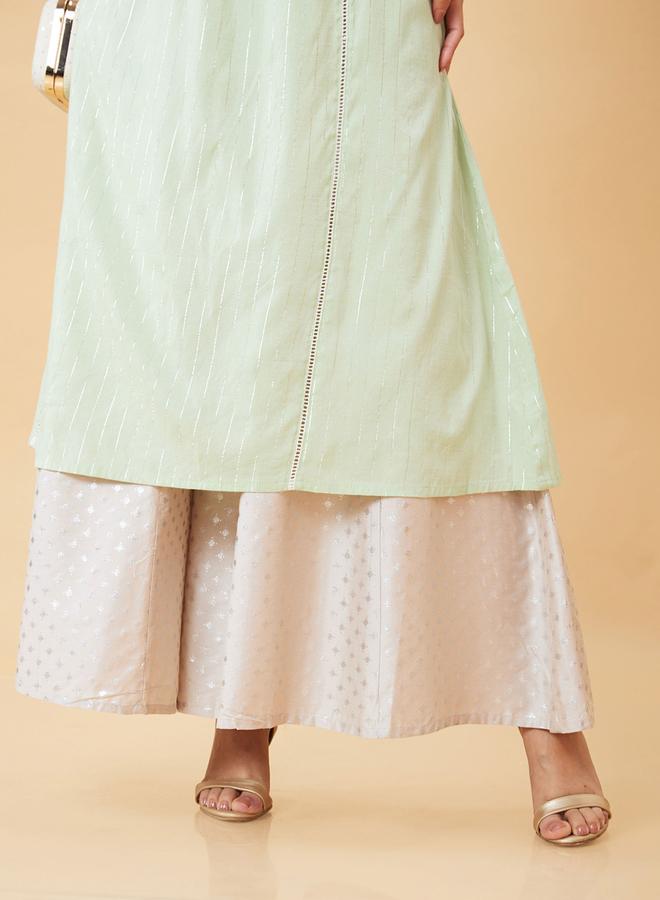 جلو باص بنطال بالازو واسع بطبعة فويل - Image 5