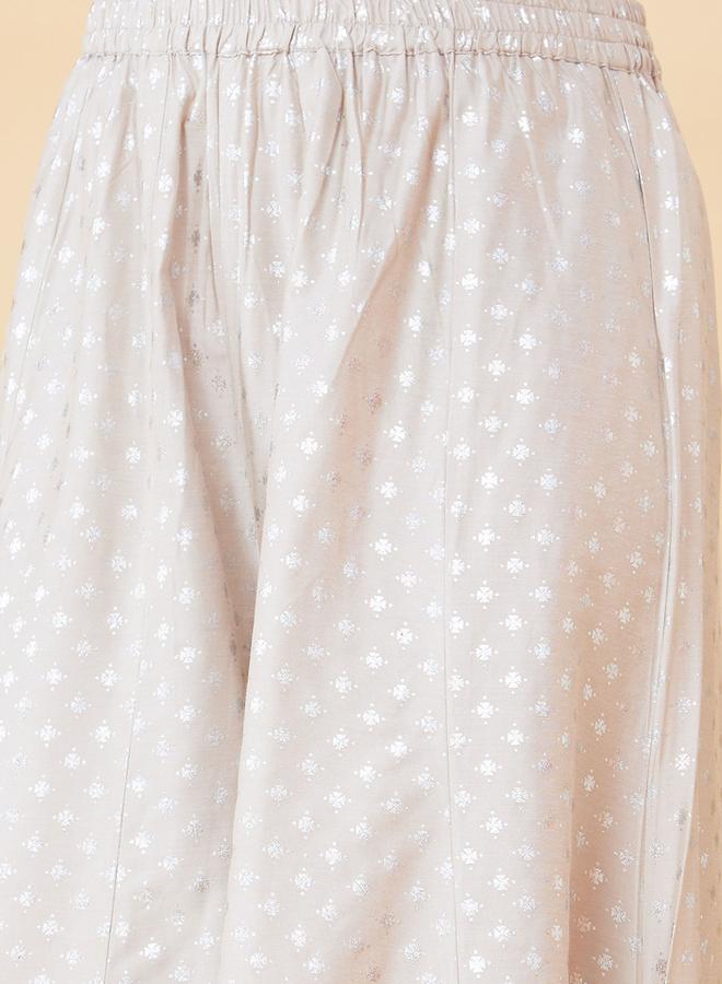 جلو باص بنطال بالازو واسع بطبعة فويل - Image 4