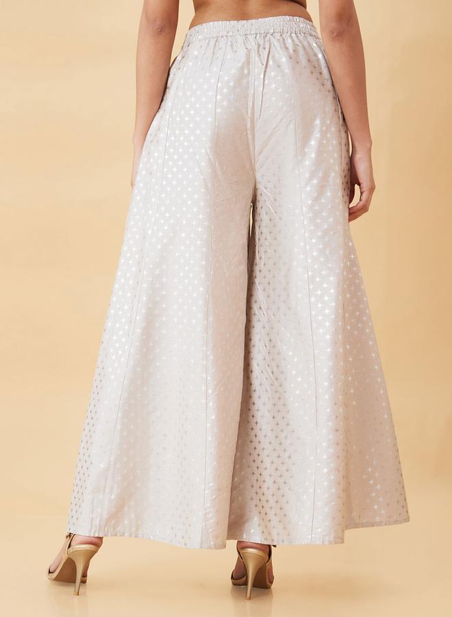 جلو باص بنطال بالازو واسع بطبعة فويل - Image 3