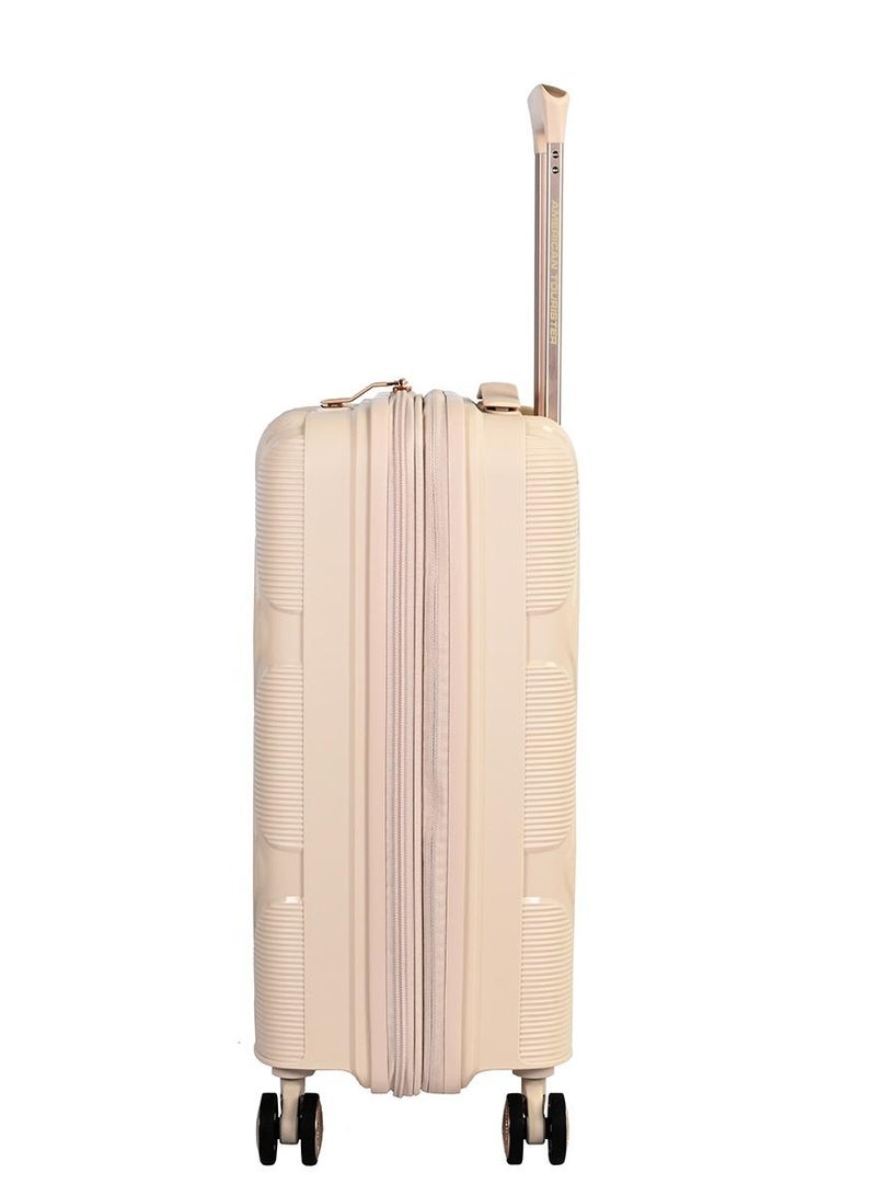 AMERICAN TOURISTER instagon suitcase, 2pc set (55 + 69 cm), 4 double wheels, hard top, polypropylene, cream|duosaf™ security zipper|tsa 008 lock|optimov™ shock absorbing wheels|expandable - 3 years international warranty - Image 3