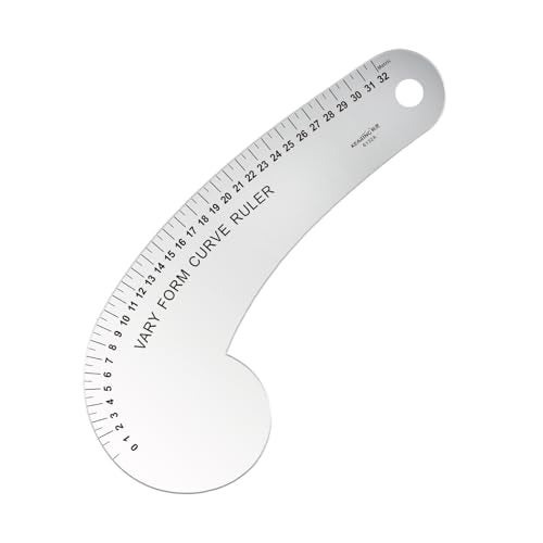 KEARING 32CM French Curve for Pattern Making, Vary Form Curve Ruler for Sewing, Aviation Aluminum Hip Curve Ruler for Measuring Sewing,Fashion Design,Quilting - Image 1