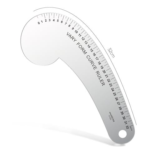 KEARING 32CM French Curve for Pattern Making, Vary Form Curve Ruler for Sewing, Aviation Aluminum Hip Curve Ruler for Measuring Sewing,Fashion Design,Quilting - Image 2