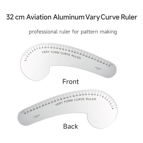 KEARING 32CM French Curve for Pattern Making, Vary Form Curve Ruler for Sewing, Aviation Aluminum Hip Curve Ruler for Measuring Sewing,Fashion Design,Quilting - Image 3