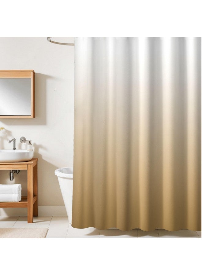 HOMETHREADS HOMETHREADS Embrace Luxury with Our 6.5-Feet Long Premium Polyester Shower Curtain with 12 Hooks for a Lavish Bathroom Ambiance | Stylish, Splendid, and Perfectly Sized (Gold, 180x200cm)  - Image 1