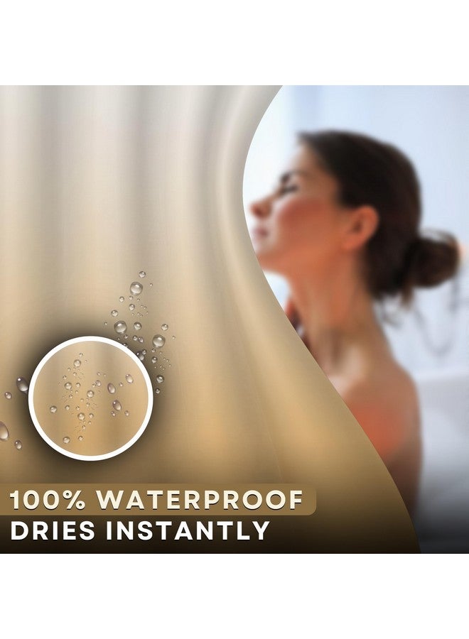 HOMETHREADS HOMETHREADS Embrace Luxury with Our 6.5-Feet Long Premium Polyester Shower Curtain with 12 Hooks for a Lavish Bathroom Ambiance | Stylish, Splendid, and Perfectly Sized (Gold, 180x200cm)  - Image 5