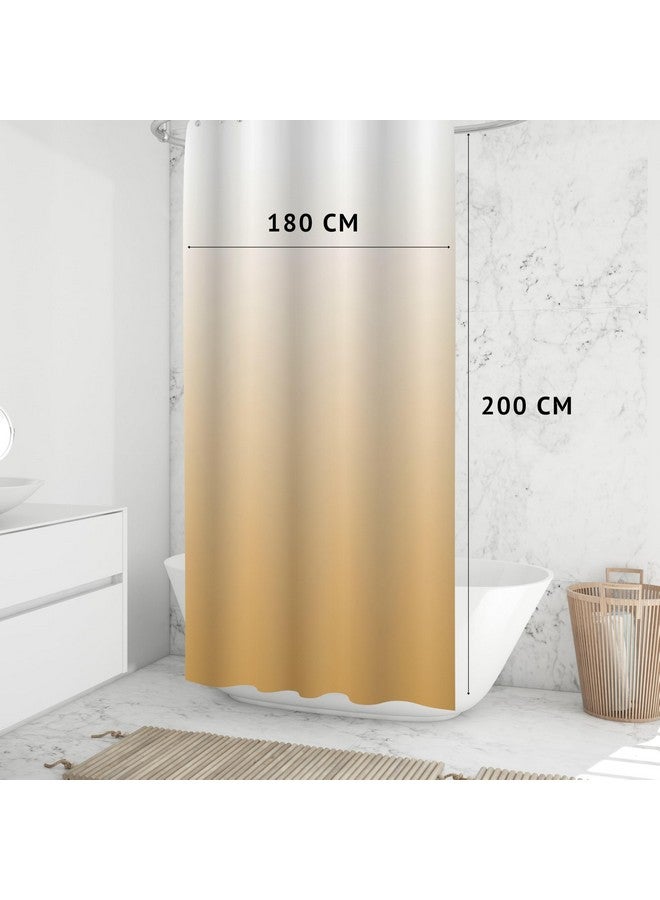 HOMETHREADS HOMETHREADS Embrace Luxury with Our 6.5-Feet Long Premium Polyester Shower Curtain with 12 Hooks for a Lavish Bathroom Ambiance | Stylish, Splendid, and Perfectly Sized (Gold, 180x200cm)  - Image 2