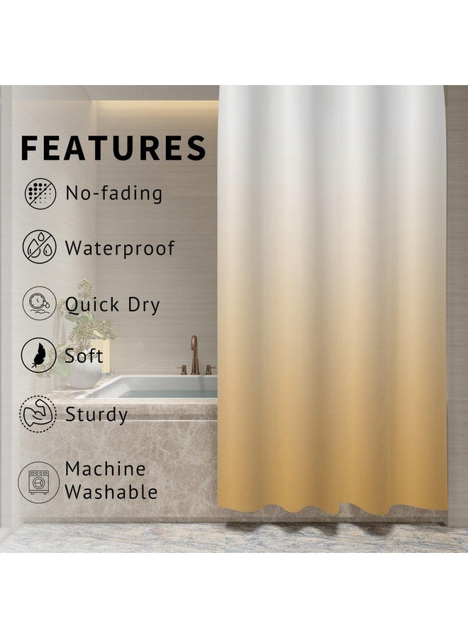 HOMETHREADS HOMETHREADS Embrace Luxury with Our 6.5-Feet Long Premium Polyester Shower Curtain with 12 Hooks for a Lavish Bathroom Ambiance | Stylish, Splendid, and Perfectly Sized (Gold, 180x200cm)  - Image 4