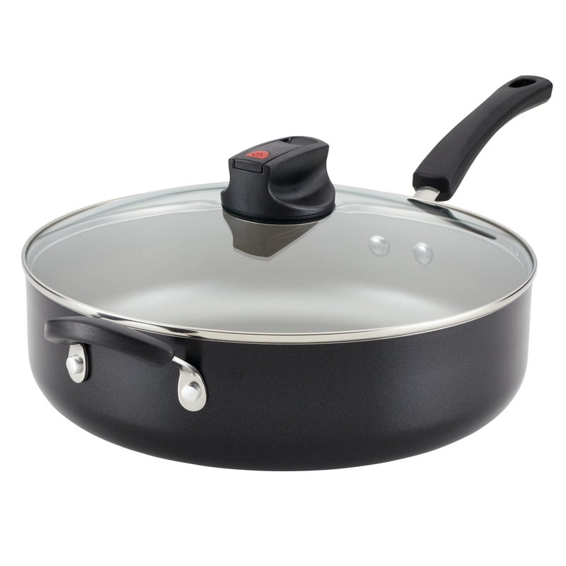 Farberware Farberware Smart Control Nonstick Jumbo CookerSaute Pan with Lid and Helper Handle 6 Quart Black 