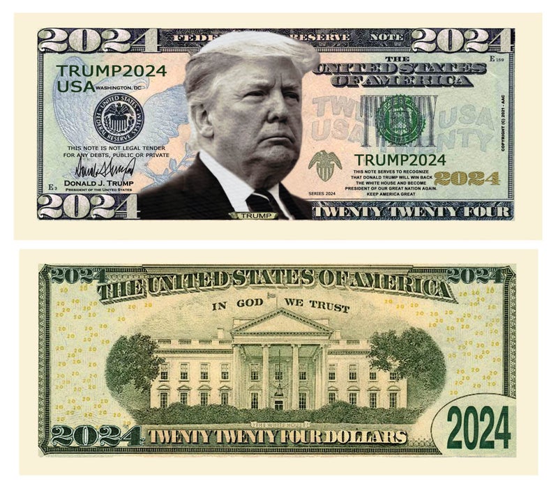 American Art Classics Donald Trump 2024 ReElection Limited Edition Novelty Dollar Bill Pack of 50 Full Color Front Back Printing with Great Detail Make American Great Again - Image 2