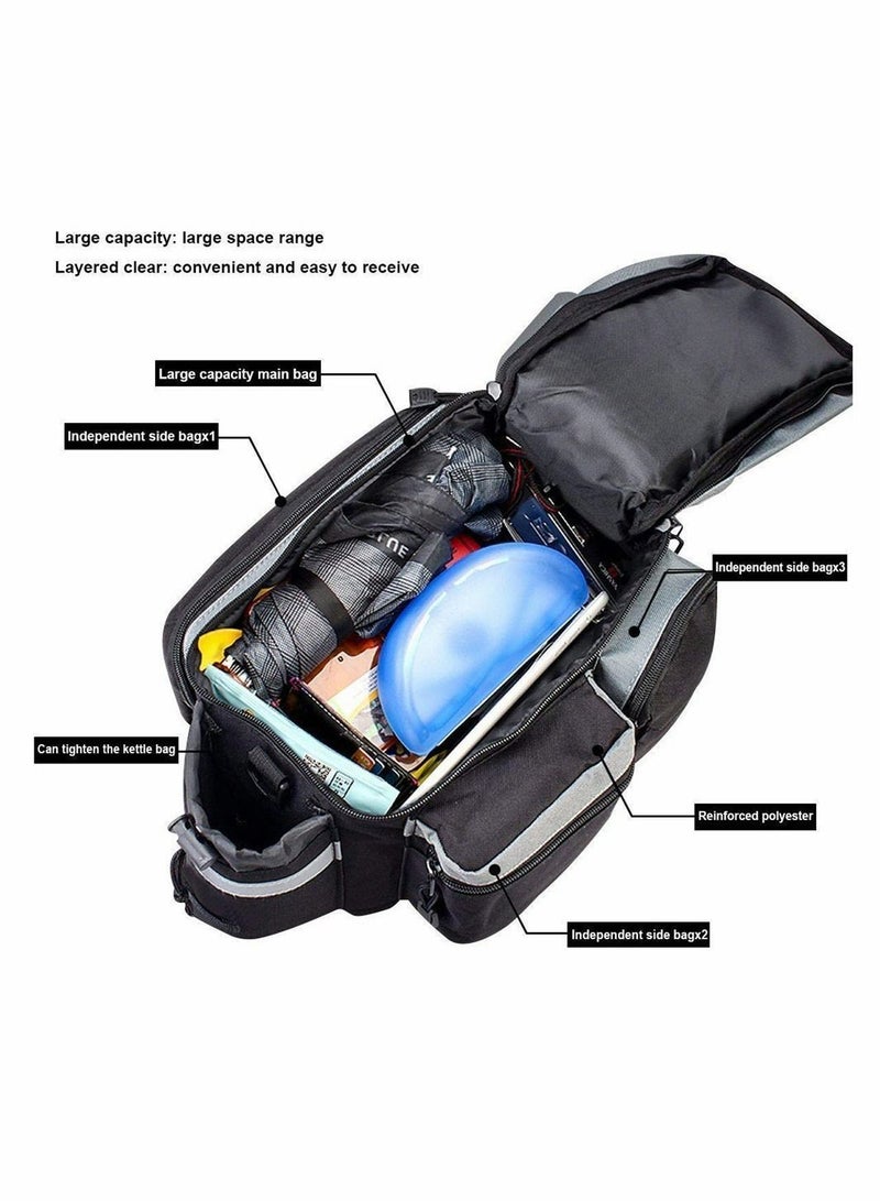 Y&D 10L Mountain Bicycle Bike Cycling Outdoor Sport Waterproof Rear Seat Bag Pannier Trunk Accessories Shoulder Handbag with Water Bottle Pouch - Black  - Image 5