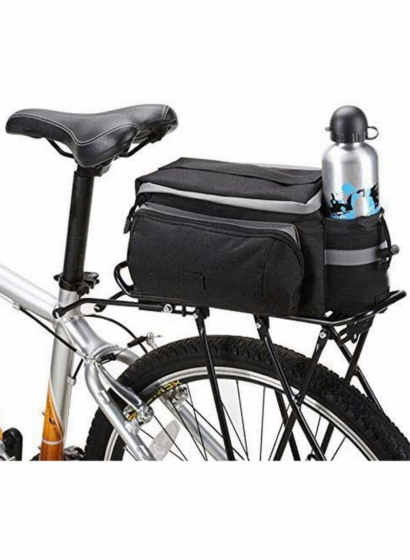 Y&D 10L Mountain Bicycle Bike Cycling Outdoor Sport Waterproof Rear Seat Bag Pannier Trunk Accessories Shoulder Handbag with Water Bottle Pouch - Black  - Image 1