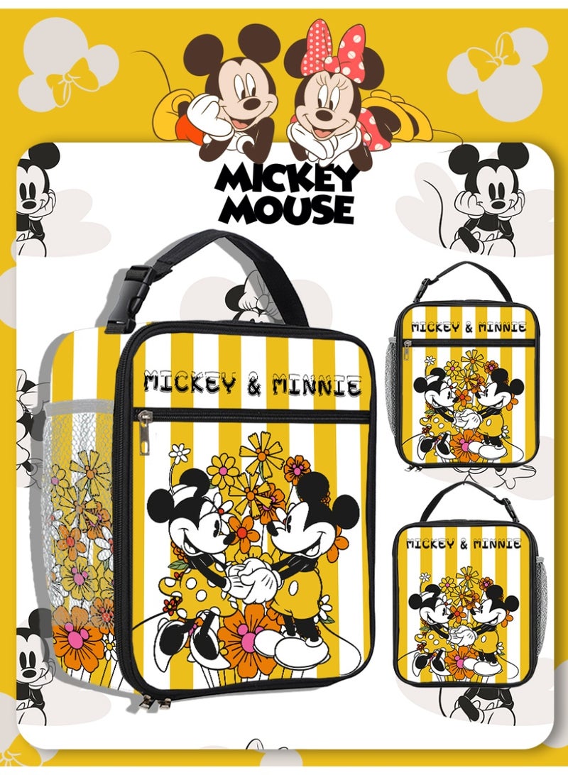 Disney Mickey and Minnie Kitchen Meal Box Storage Bag Storage Box Lunch Bag Storage Bag with Hand held Zipper Opening, Suitable for Daily School Attendance, Travel and Play, and New Year Gifts - Image 1