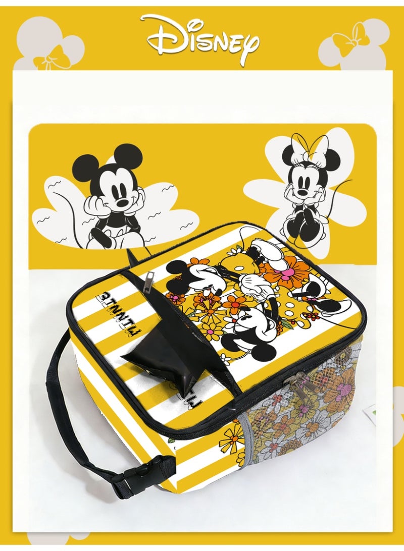 Disney Mickey and Minnie Kitchen Meal Box Storage Bag Storage Box Lunch Bag Storage Bag with Hand held Zipper Opening, Suitable for Daily School Attendance, Travel and Play, and New Year Gifts - Image 2