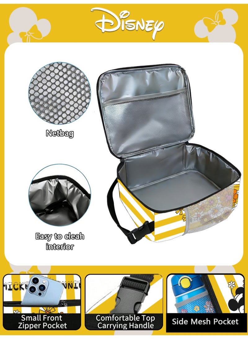 Disney Mickey and Minnie Kitchen Meal Box Storage Bag Storage Box Lunch Bag Storage Bag with Hand held Zipper Opening, Suitable for Daily School Attendance, Travel and Play, and New Year Gifts - Image 4