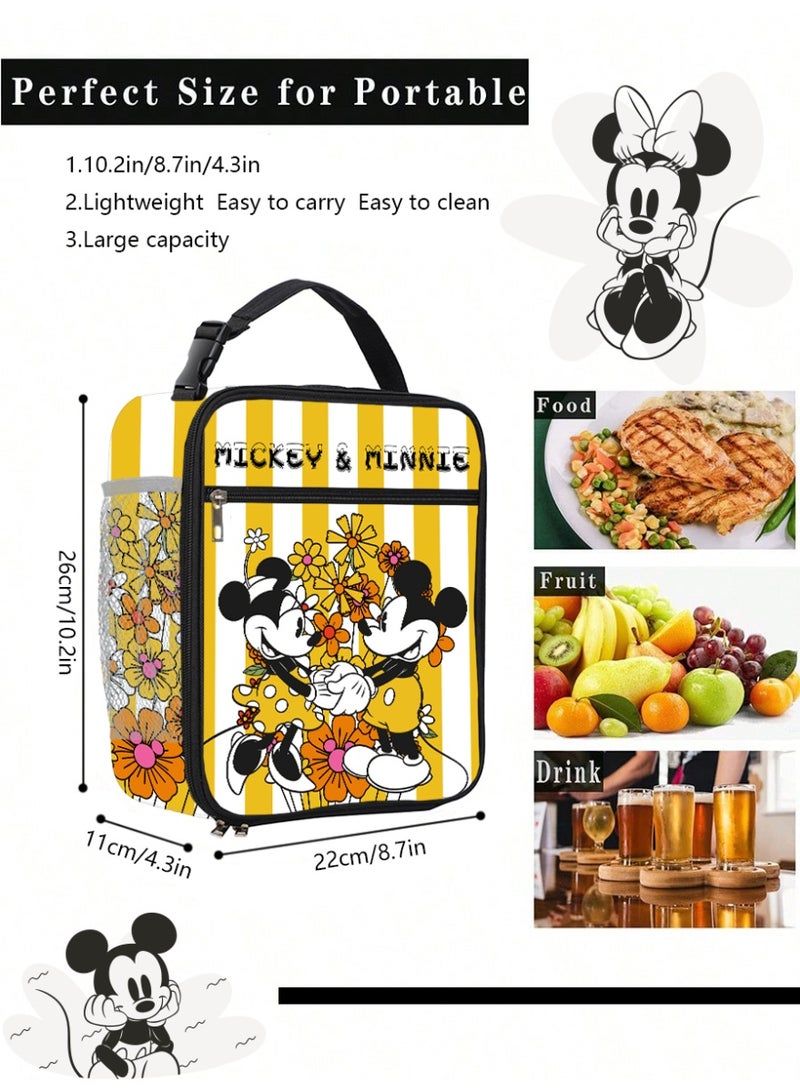 Disney Mickey and Minnie Kitchen Meal Box Storage Bag Storage Box Lunch Bag Storage Bag with Hand held Zipper Opening, Suitable for Daily School Attendance, Travel and Play, and New Year Gifts - Image 3