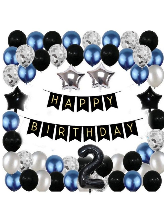 FI - FLICK IN FI - FLICK IN 1 Pc Big Size Number 2 Foil Balloon 32 Inch Large Black Number Foil Balloon Gradient 0 to 9 Number Balloons for Decoration 2nd Birthday Anniversary Decoration Items (Pack of 1, Black)  - Image 4