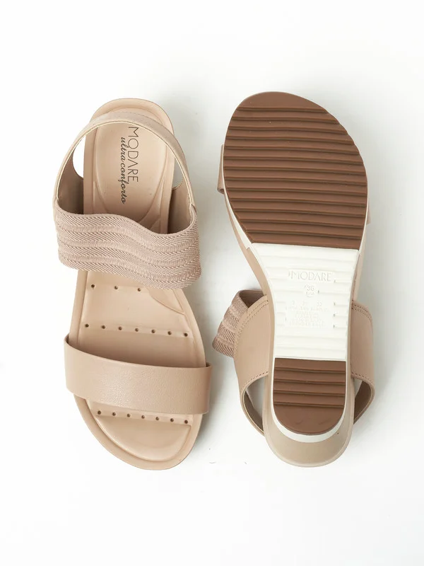 مودار Modare Ladies Wedge Sandals Beige | Made In Brazil