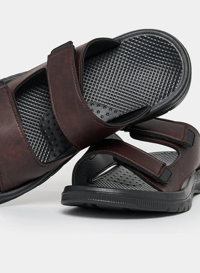 Styli Solid Slip-on Double Strap Sandals