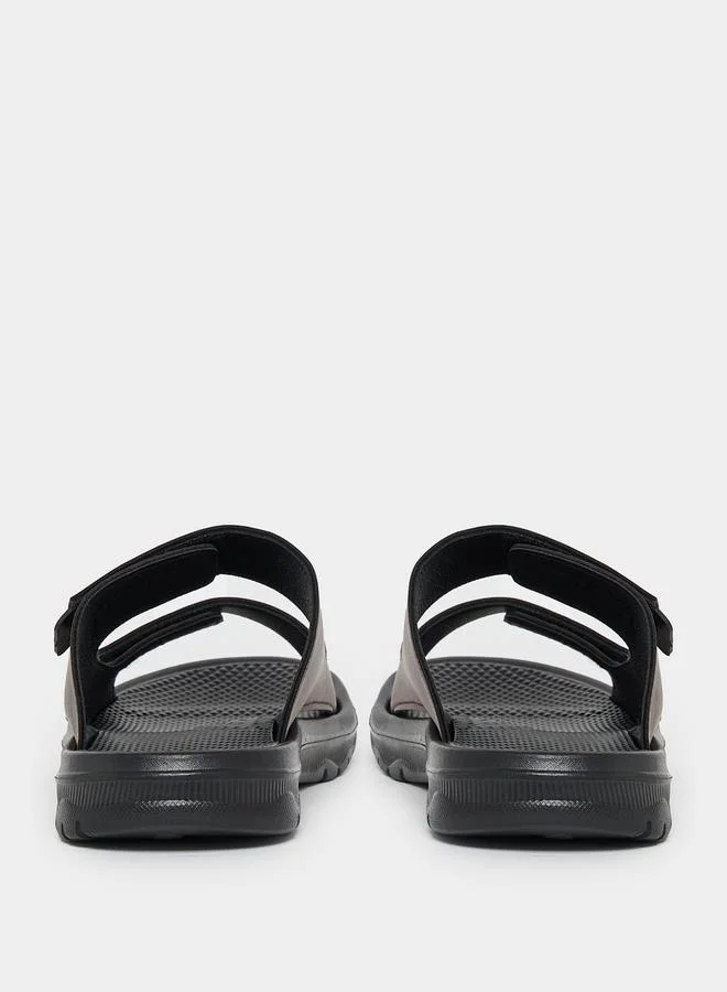 Styli Solid Slip-on Double Strap Sandals