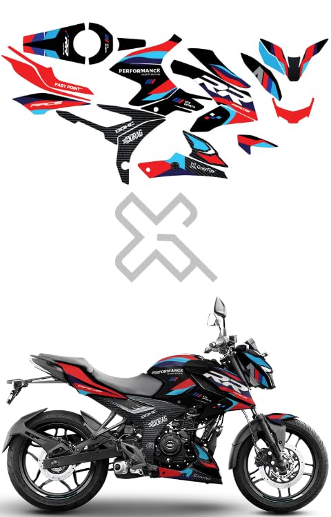 Grayfixx Black RR Edition Full Body Sticker for Pulsar N160/250 | Made in Premium Gloss Vinyl with FPF(Fade Protection Film) Precut Sticker, Water Proof, Pack of 1 Both Side with 2 Years Warranty - Image 1