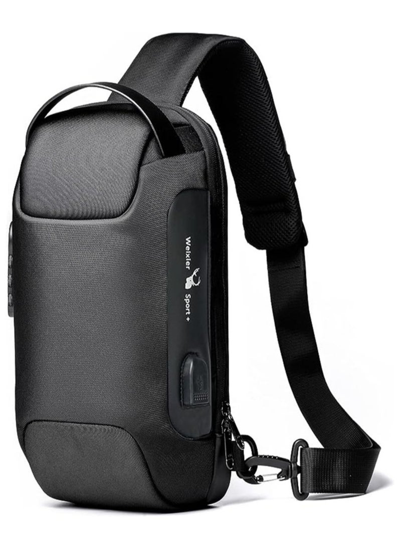 WEIXIER Black Shoulder Bag Sports for Men  - Image 1
